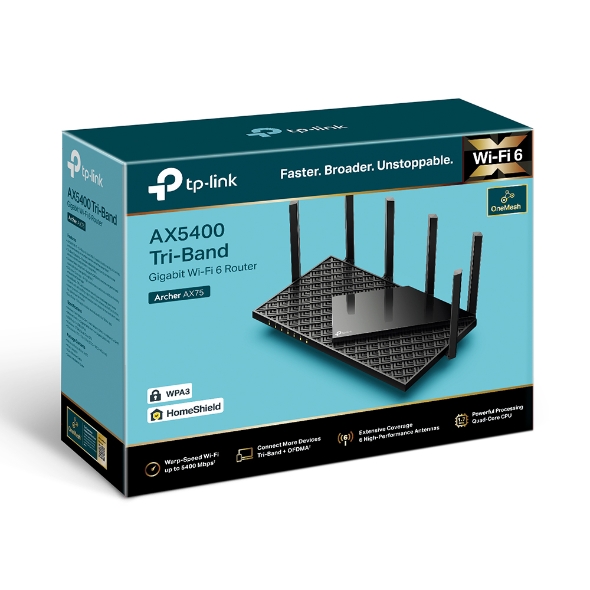 TP-LINK (ARCHER AX75) AX5400 TRI-BAND WI-FI 6 ROUTER