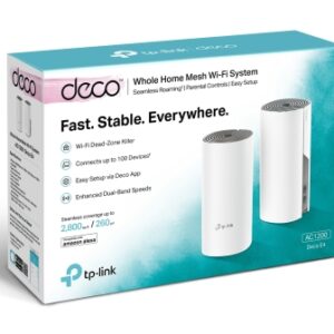 TP-LINK (DECO E4-2) MESH WIFI SYSTEM AC1200 2 KIT, QUALCOMM