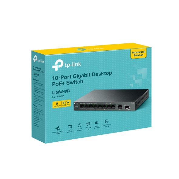 TP-LINK (LS1210GP) SWITCH GIGABIT DE SOBREMESA DE 10 PUERTOS
