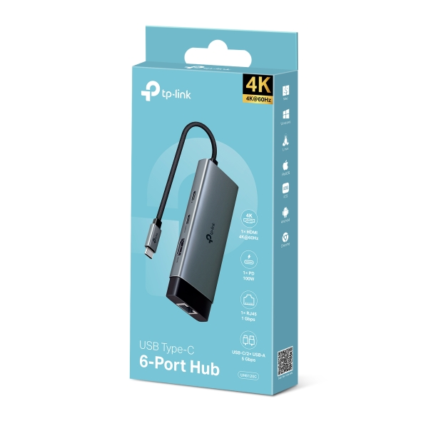 TP-LINK (UH6120C) USB TYPE-C 6 IN 1 HUB