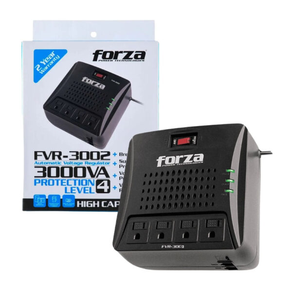 Estabilizador de Voltaje Industrial Forza FVR-3002 3000VA / 1500W