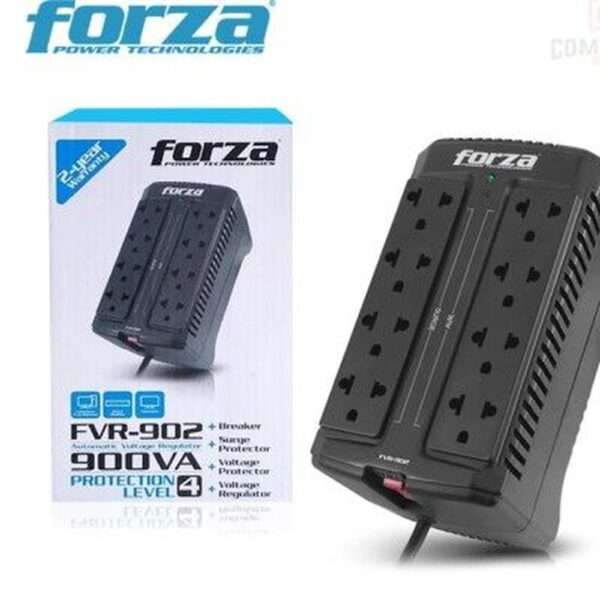 Estabilizador de Voltaje Forza FVR-902 900VA / 450W con 8 Tomas