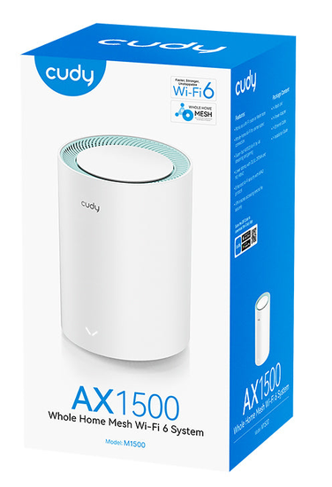 Sistema Wi-Fi 6 Mesh Cudy M1500 (1-Pack) Enrutador Gigabit AX1500