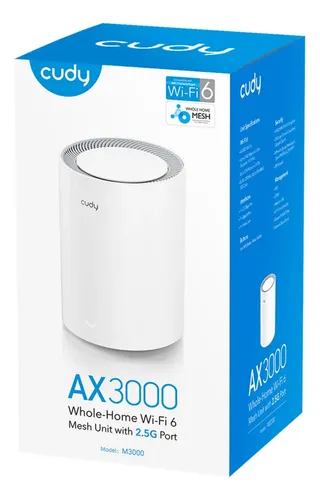 Sistema Wi-Fi 6 Mesh Cudy M3000 (1-Pack) Enrutador Gigabit AX3000