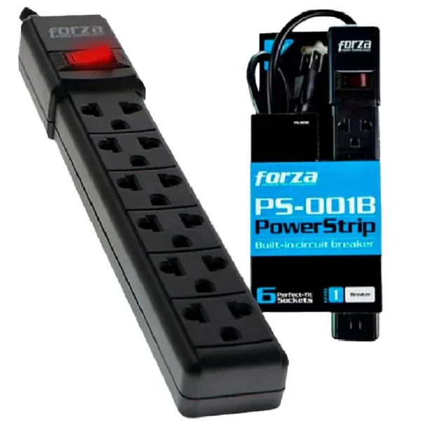 Regleta Multitoma Forza PS-001B de 6 Tomas Universales 220V