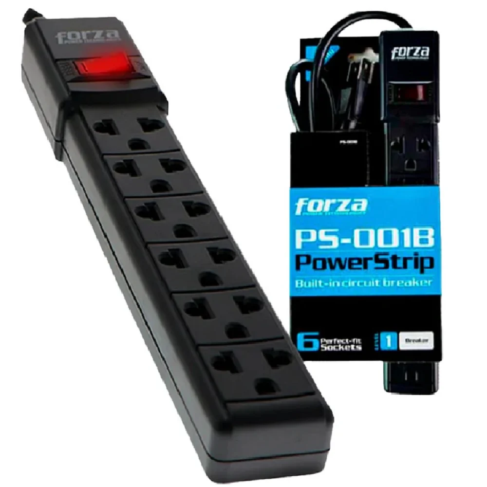 Regleta Multitoma Forza PS-001B de 6 Tomas Universales 220V