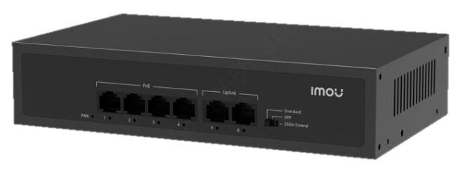 Switch PoE 4 Puertos 10/100Mbps IMOU 802.3af/at 45W para Videovigilancia