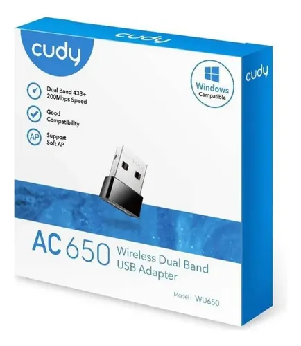 Adaptador Mini USB Wi-Fi Cudy WU650 Dual Band AC650