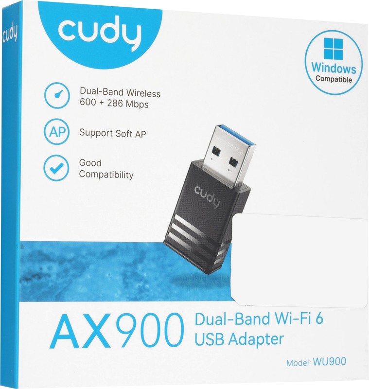 Adaptador USB Wi-Fi 6 Cudy WU900 Dual Band AX900